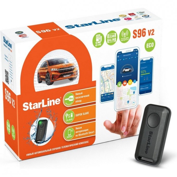 Сигнализация STARLINE S96 V2 BT ECO 2CAN+4LIN 2SIM GSM 59500